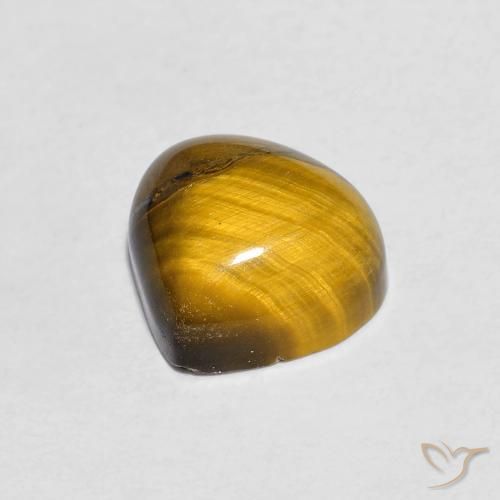 Occhio di tigre Marrone giallastro naturale da 1.89 ct, Forma a pera, Opaco