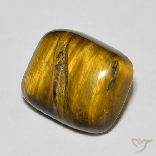 Occhio di tigre Marrone dorato naturale da 8.96 ct, Cuscino, Opaco