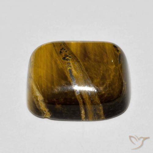 Occhio di tigre Marrone dorato naturale da 8.96 ct, Cuscino, Opaco