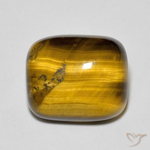 8.86ct Naturale Marrone dorato Occhio di tigre, Cuscino, Opaco