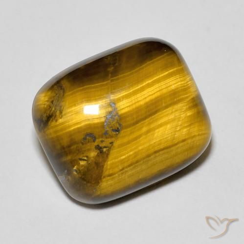 Occhio di tigre Marrone dorato naturale da 8.86 ct, Cuscino, Opaco