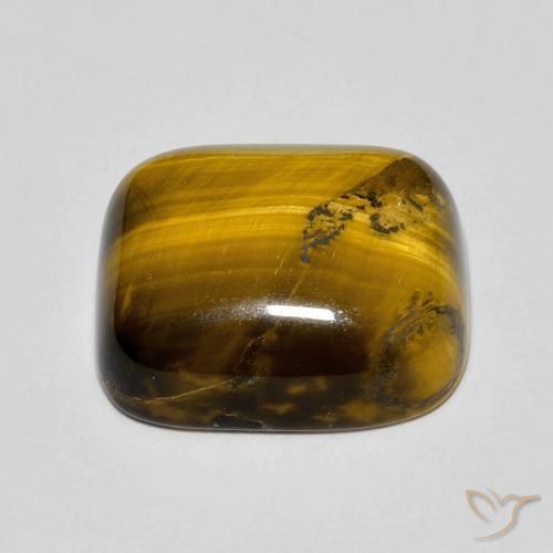Occhio di tigre Marrone dorato naturale da 8.86 ct, Cuscino, Opaco
