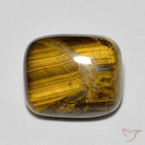 9.33ct Naturale Marrone giallastro Occhio di tigre, Cuscino, Opaco