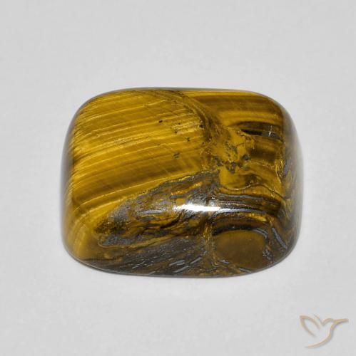 Occhio di tigre Marrone giallastro naturale da 9.33 ct, Cuscino, Opaco