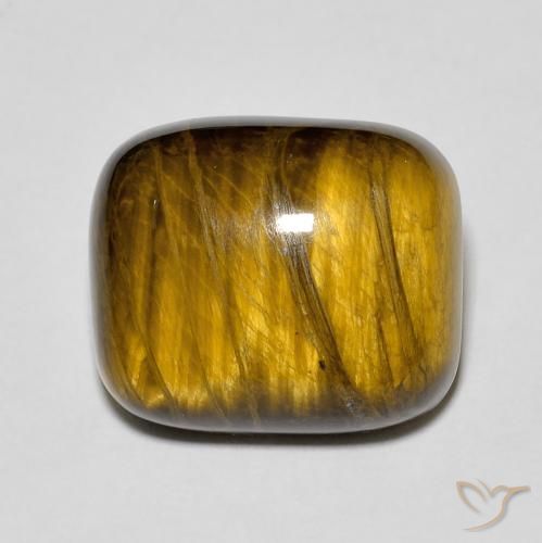 8.99ct Naturale Marrone medio Occhio di tigre, Cuscino, Opaco
