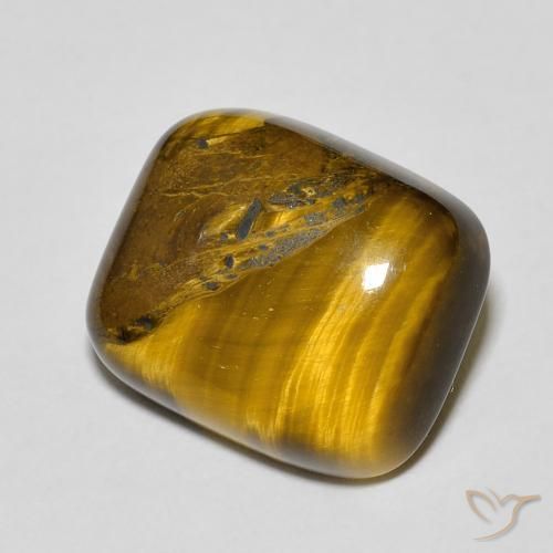 9.28ct Naturale Marrone chiaro Occhio di tigre, Cuscino, Opaco