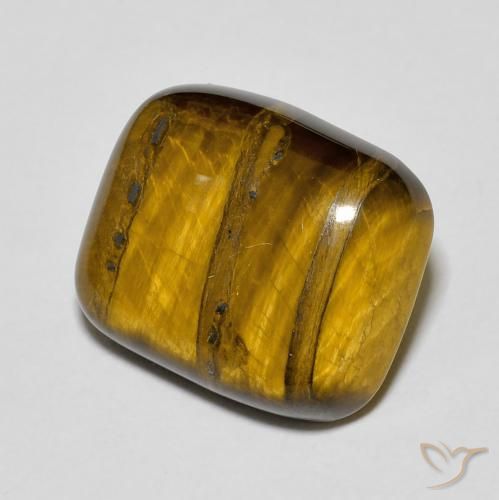 Occhio di tigre Medium Light-Brown naturale da 9.15 ct, Cuscino, Opaco