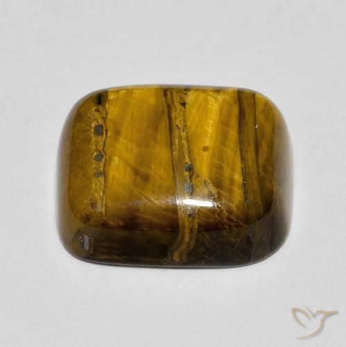 Occhio di tigre Medium Light-Brown naturale da 9.15 ct, Cuscino, Opaco