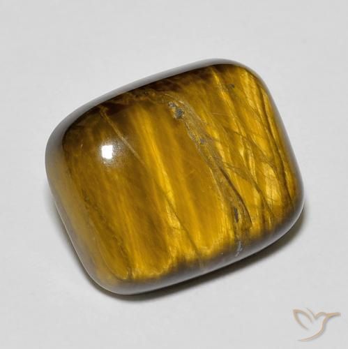 8.72ct Naturale Marrone dorato Occhio di tigre, Cuscino, Opaco