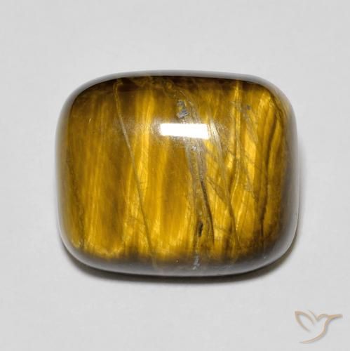 Occhio di tigre Marrone dorato naturale da 8.72 ct, Cuscino, Opaco