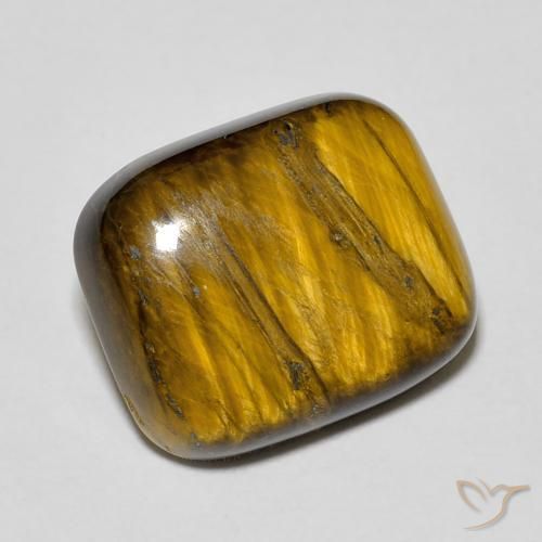 8.85ct Naturale Marrone giallastro Occhio di tigre, Cuscino, Opaco