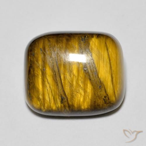 Occhio di tigre Marrone giallastro naturale da 8.85 ct, Cuscino, Opaco