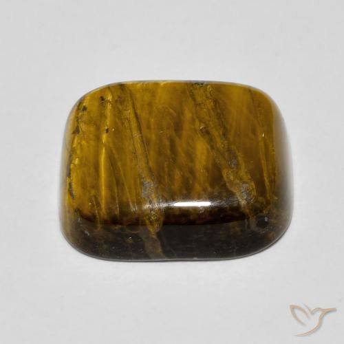 Occhio di tigre Marrone giallastro naturale da 8.85 ct, Cuscino, Opaco