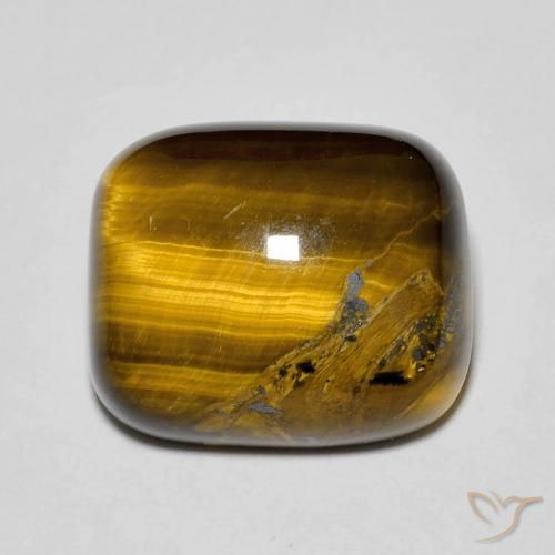 Occhio di tigre Marrone dorato naturale da 8.49 ct, Cuscino, Opaco