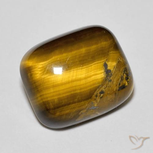 Occhio di tigre Marrone dorato naturale da 8.49 ct, Cuscino, Opaco