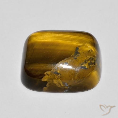 Occhio di tigre Marrone dorato naturale da 8.49 ct, Cuscino, Opaco