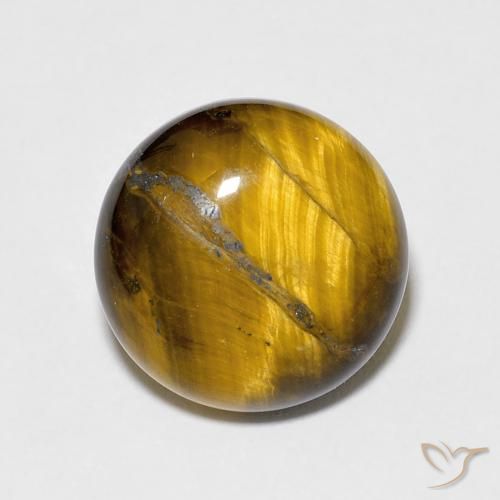 6.66ct Naturale Medium Light-Brown Occhio di tigre, Rotondo, Opaco
