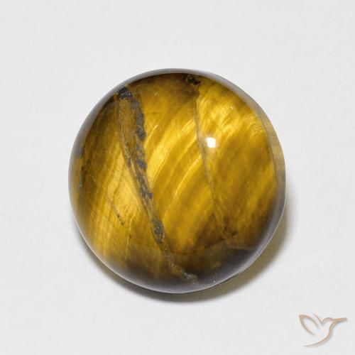 Occhio di tigre Medium Light-Brown naturale da 6.66 ct, Rotondo, Opaco