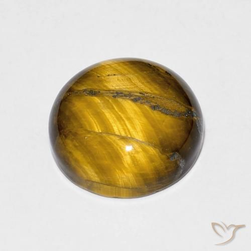 Occhio di tigre Medium Light-Brown naturale da 6.66 ct, Rotondo, Opaco