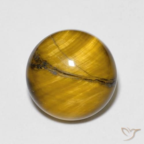 6.78ct Naturale Marrone caldo Occhio di tigre, Rotondo, Opaco
