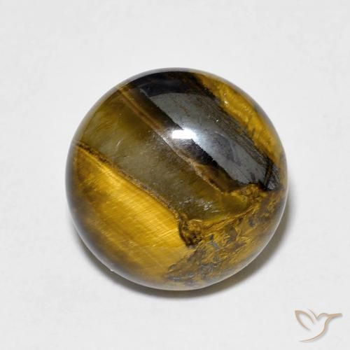 7.60ct Naturale Marrone caldo Occhio di tigre, Rotondo, Opaco