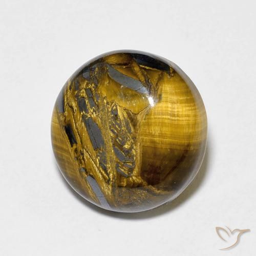 Occhio di tigre Marrone giallastro naturale da 7.30 ct, Rotondo, Opaco