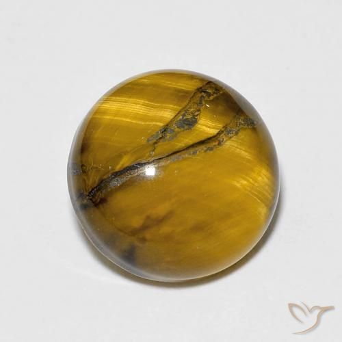 Occhio di tigre Medium Light-Brown naturale da 6.75 ct, Rotondo, Opaco