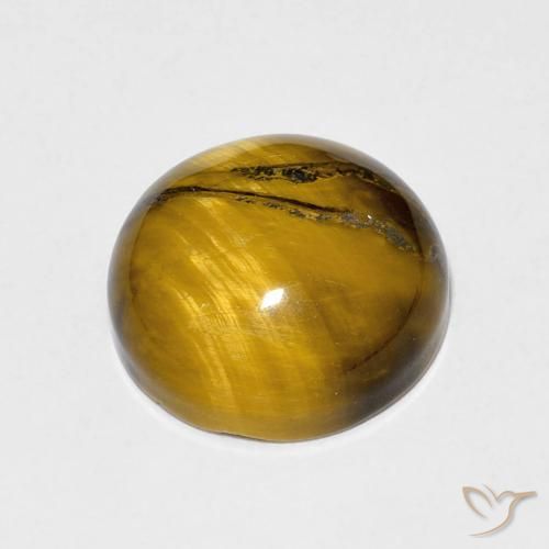 Occhio di tigre Medium Light-Brown naturale da 6.75 ct, Rotondo, Opaco
