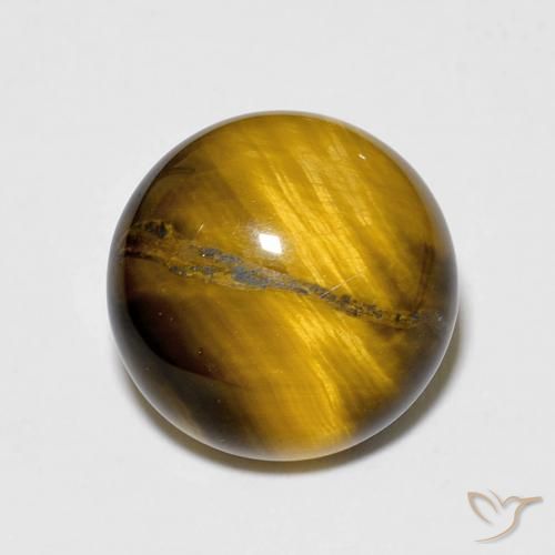 6.84ct Naturale Marrone caldo Occhio di tigre, Rotondo, Opaco