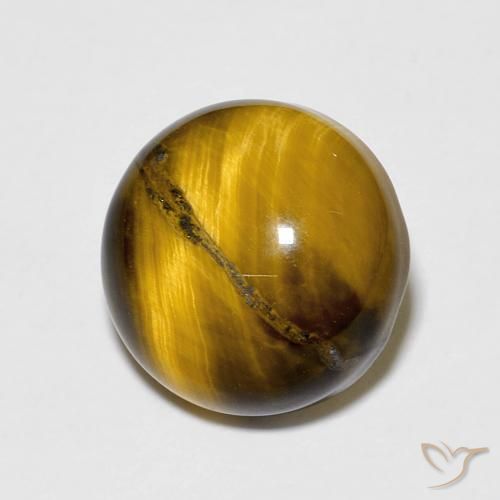 Occhio di tigre Marrone caldo naturale da 6.84 ct, Rotondo, Opaco