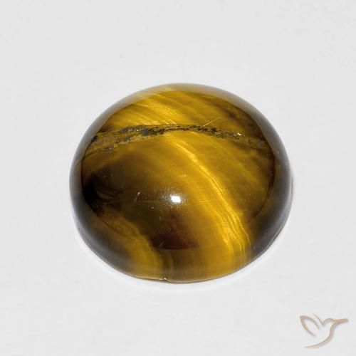 Occhio di tigre Marrone caldo naturale da 6.84 ct, Rotondo, Opaco