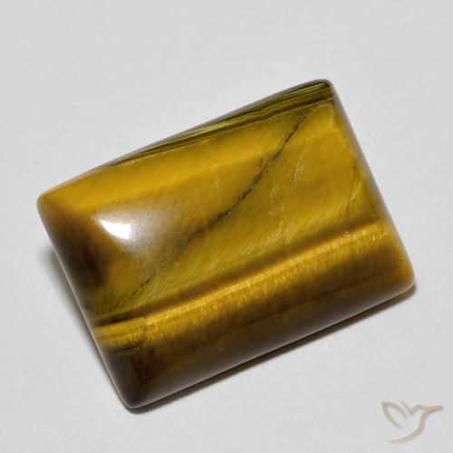 11.93ct Naturale Marrone medio Occhio di tigre, Taglio a baguette, Opaco