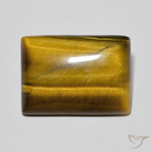 Occhio di tigre Marrone medio naturale da 11.93 ct, Taglio a baguette, Opaco