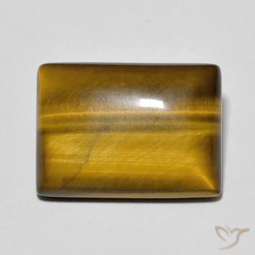 12.54ct Naturale Marrone dorato Occhio di tigre, Taglio a baguette, Opaco