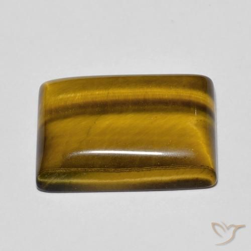 Occhio di tigre Marrone dorato naturale da 12.54 ct, Taglio a baguette, Opaco