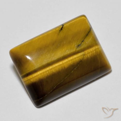 Occhio di tigre Marrone caldo naturale da 11.56 ct, Taglio a baguette, Opaco