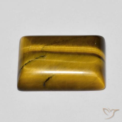 Occhio di tigre Marrone caldo naturale da 11.56 ct, Taglio a baguette, Opaco