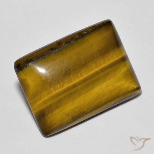 Occhio di tigre Marrone giallastro naturale da 11.32 ct, Taglio a baguette, Opaco