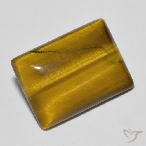 Occhio di tigre Marrone giallastro naturale da 11.47 ct, Taglio a baguette, Opaco