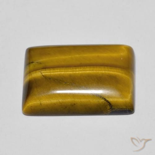 Occhio di tigre Marrone giallastro naturale da 11.47 ct, Taglio a baguette, Opaco