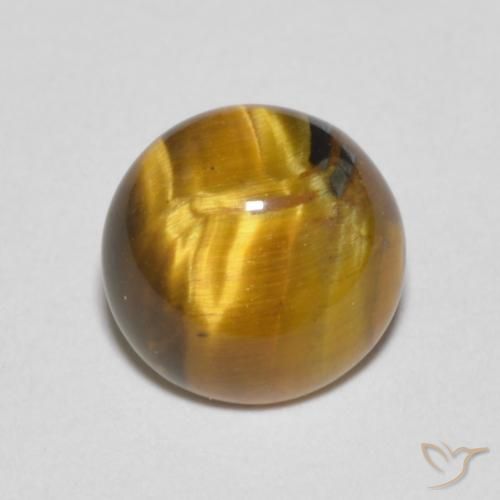1.57ct Naturale Marrone dorato Occhio di tigre, Rotondo, Opaco