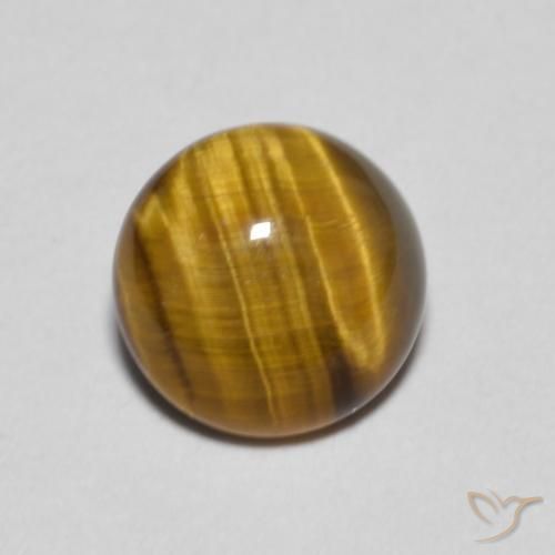 1.09ct Naturale Marrone dorato Occhio di tigre, Rotondo, Opaco