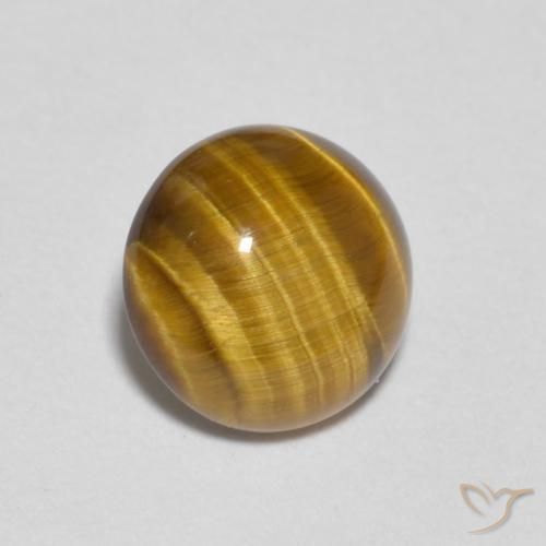 Occhio di tigre Marrone dorato naturale da 1.09 ct, Rotondo, Opaco