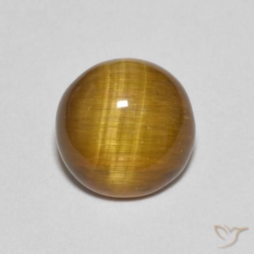 1.19ct Naturale Marrone chiaro Occhio di tigre, Rotondo, Opaco