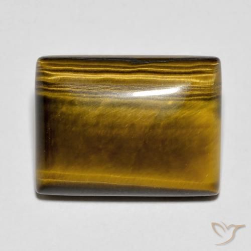 11.83ct Naturale Medium Dark-Brown Occhio di tigre, Taglio a baguette, Opaco, Photo A