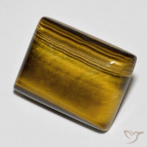 Occhio di tigre Medium Dark-Brown naturale da 11.83 ct, Taglio a baguette, Opaco