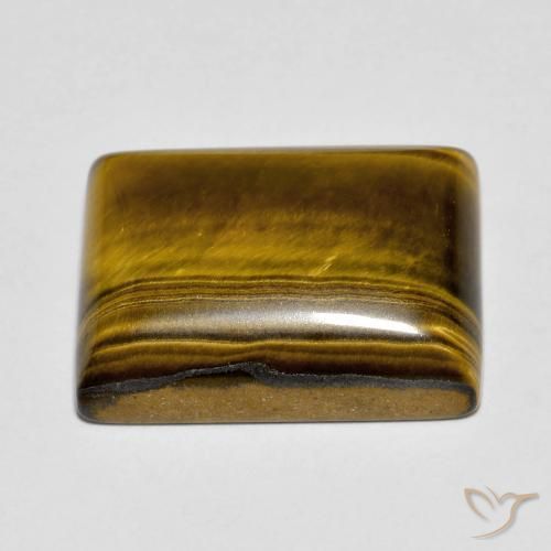 Occhio di tigre Medium Dark-Brown naturale da 11.83 ct, Taglio a baguette, Opaco