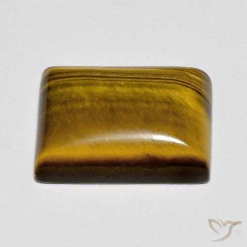 Occhio di tigre Medium Dark-Brown naturale da 10.12 ct, Taglio a baguette, Opaco