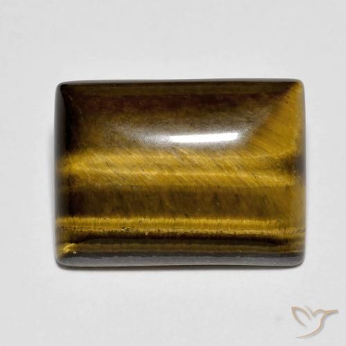 9.81ct Naturale Marrone caldo Occhio di tigre, Taglio a baguette, Opaco