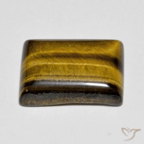 Occhio di tigre Marrone caldo naturale da 9.81 ct, Taglio a baguette, Opaco